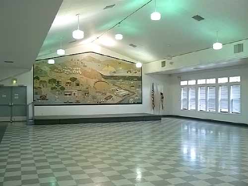 Meeting room with mural