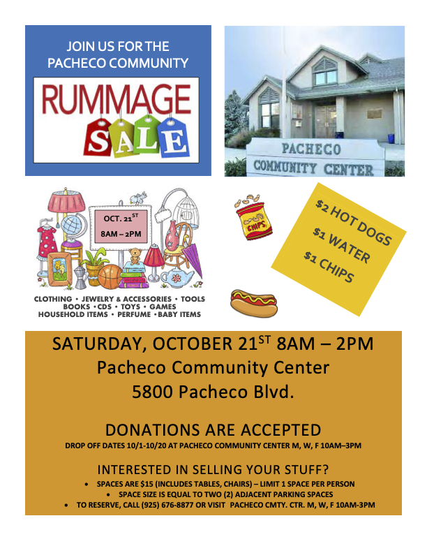 Information on Rummage Sale October 21